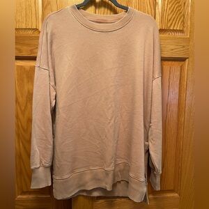 Aerie Oversized Split Sides Sand Colored Sweatshirt - Large